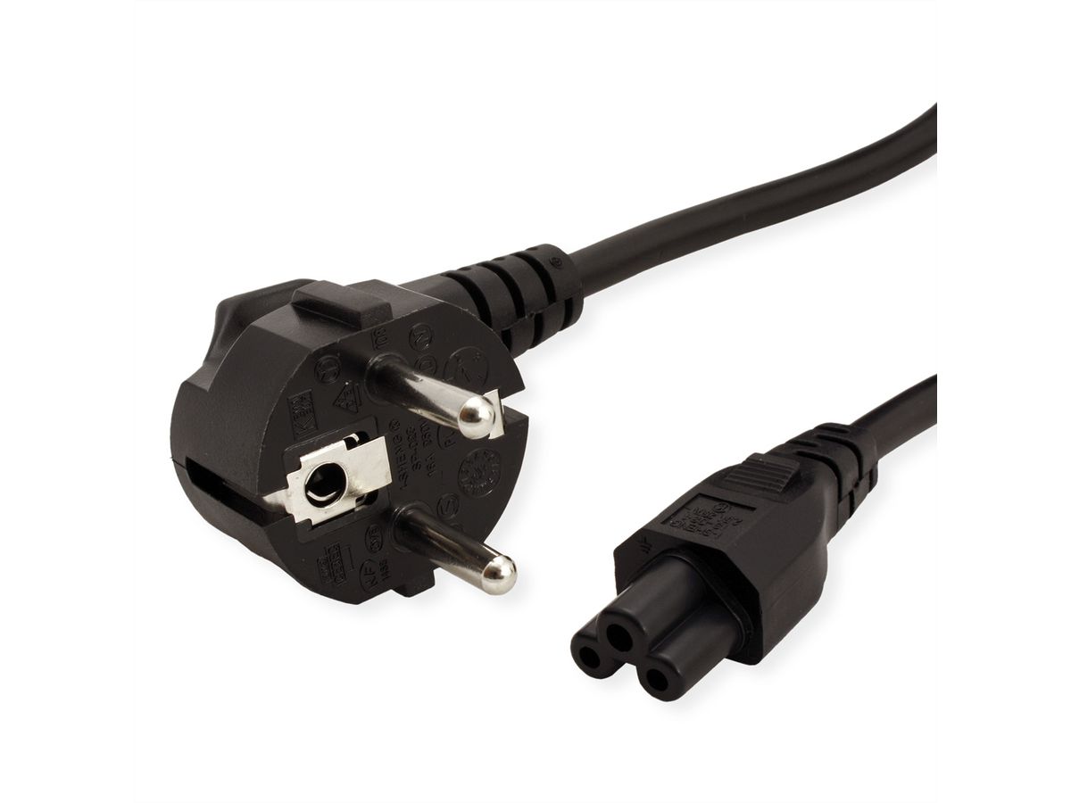 VALUE Netzkabel, 3pol. Notebook-Buchse, schwarz, 3 m