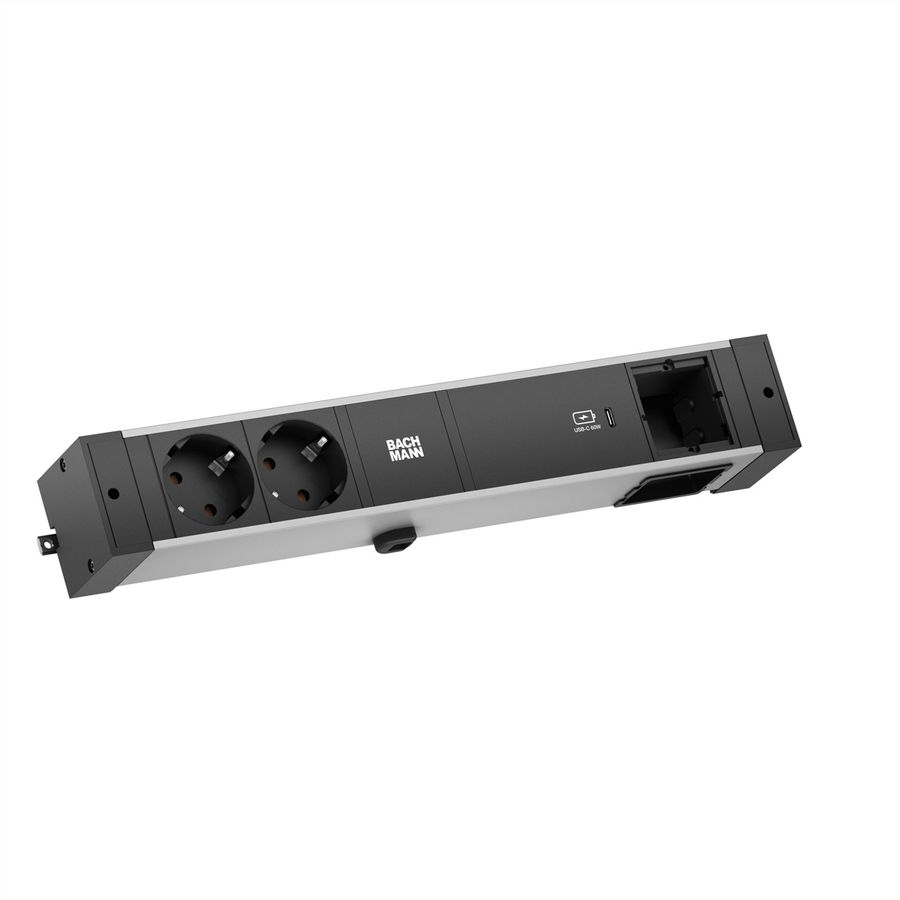 BACHMANN DESK RAIL 2x contact de protection USB C