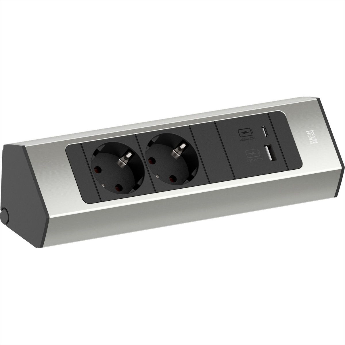 BACHMANN CASIA 2 2xCEE7/3 1xUSB A/C 22W 2,0m AEH aspect inox