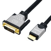 ROLINE Câble pour écran DVI (24+1) - HDMI, M/M, noir / argent, 1,5 m