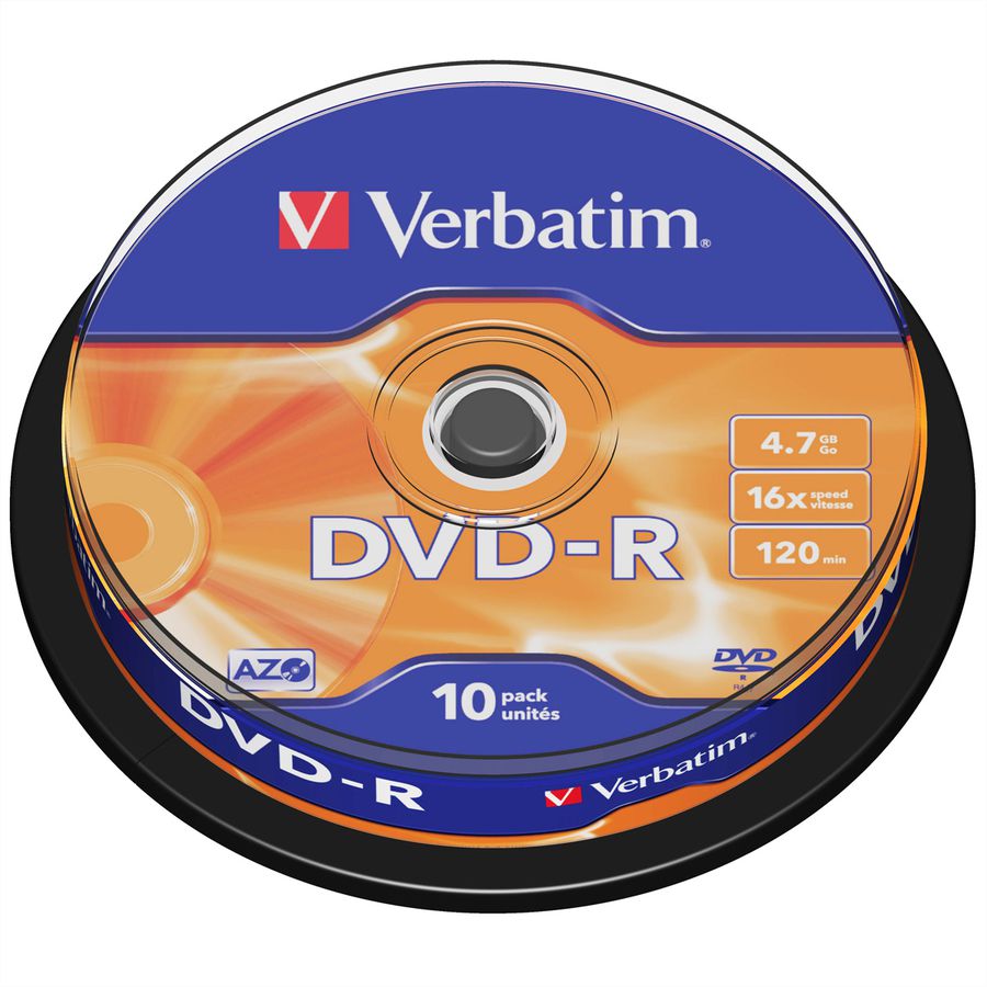 Verbatim DVD-R Spindle 4.7GB 16x 10 Pack