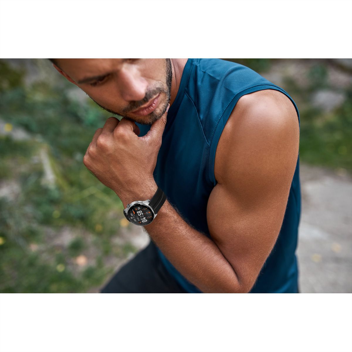 Kodak Smart Watch SW-7202, Boîtier argenté et bracelet noir