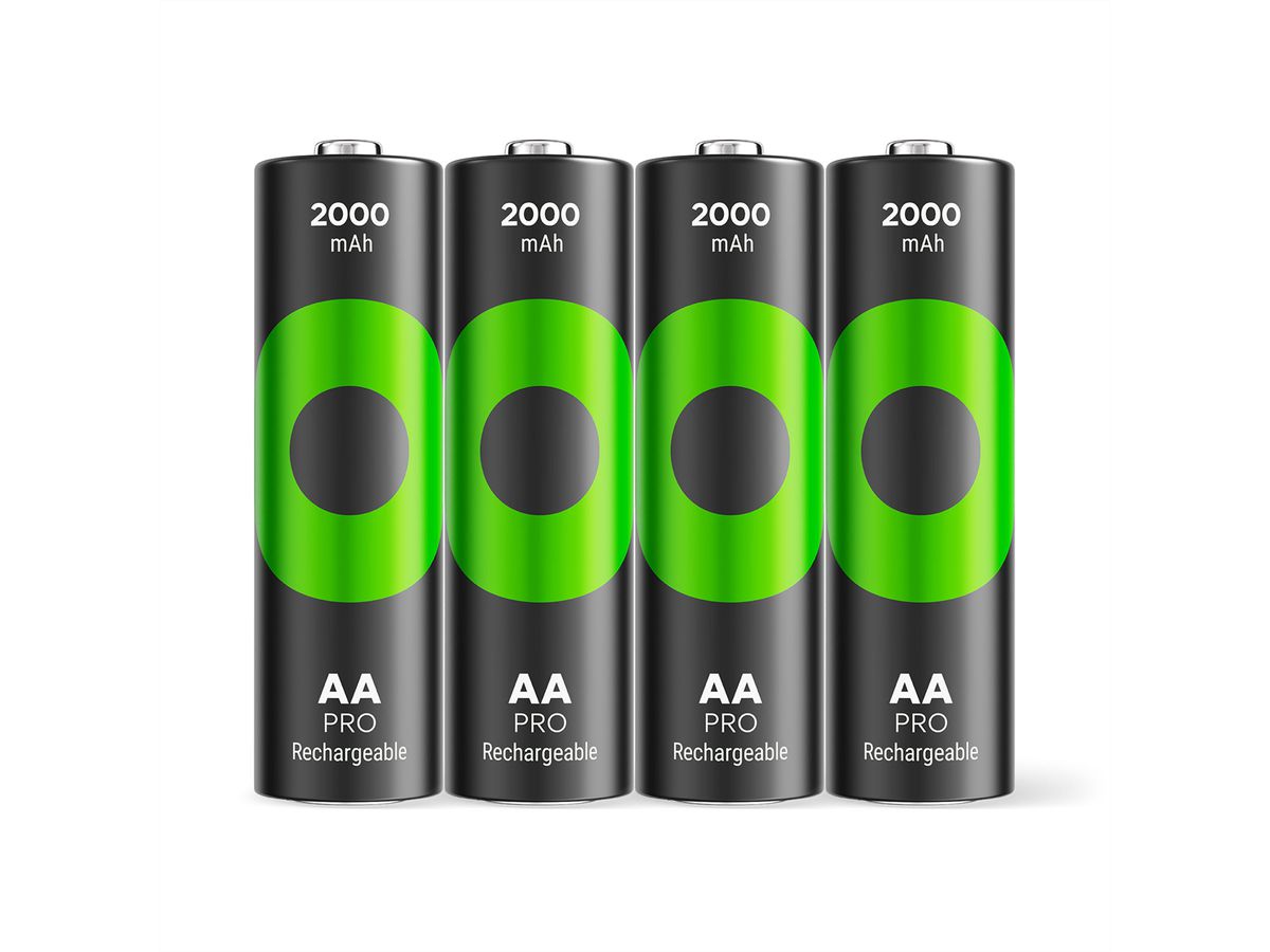 GP Batteries Recyko+ Pro, Akku 4xAA, 2000 mAh, 1,2 V