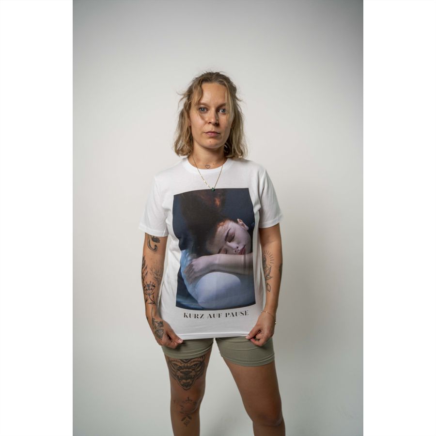 Kurz auf Stop Shirt weiss (Unisex), XL