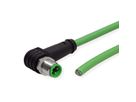 METZ CONNECT Anschlussleitung M12 Stecker 4-polig D-kodiert, gewinkelt, 5 m