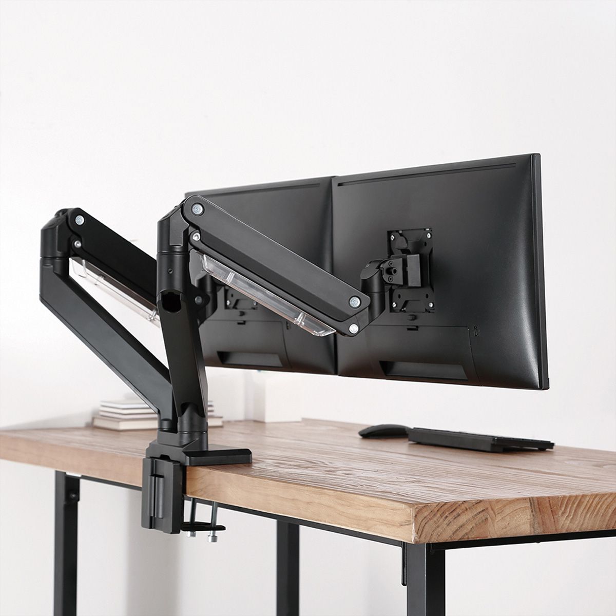 ROLINE Support double LCD à gaz, 5 axes de rotation, max. 15 kg, jusqu'à 35 pouces
