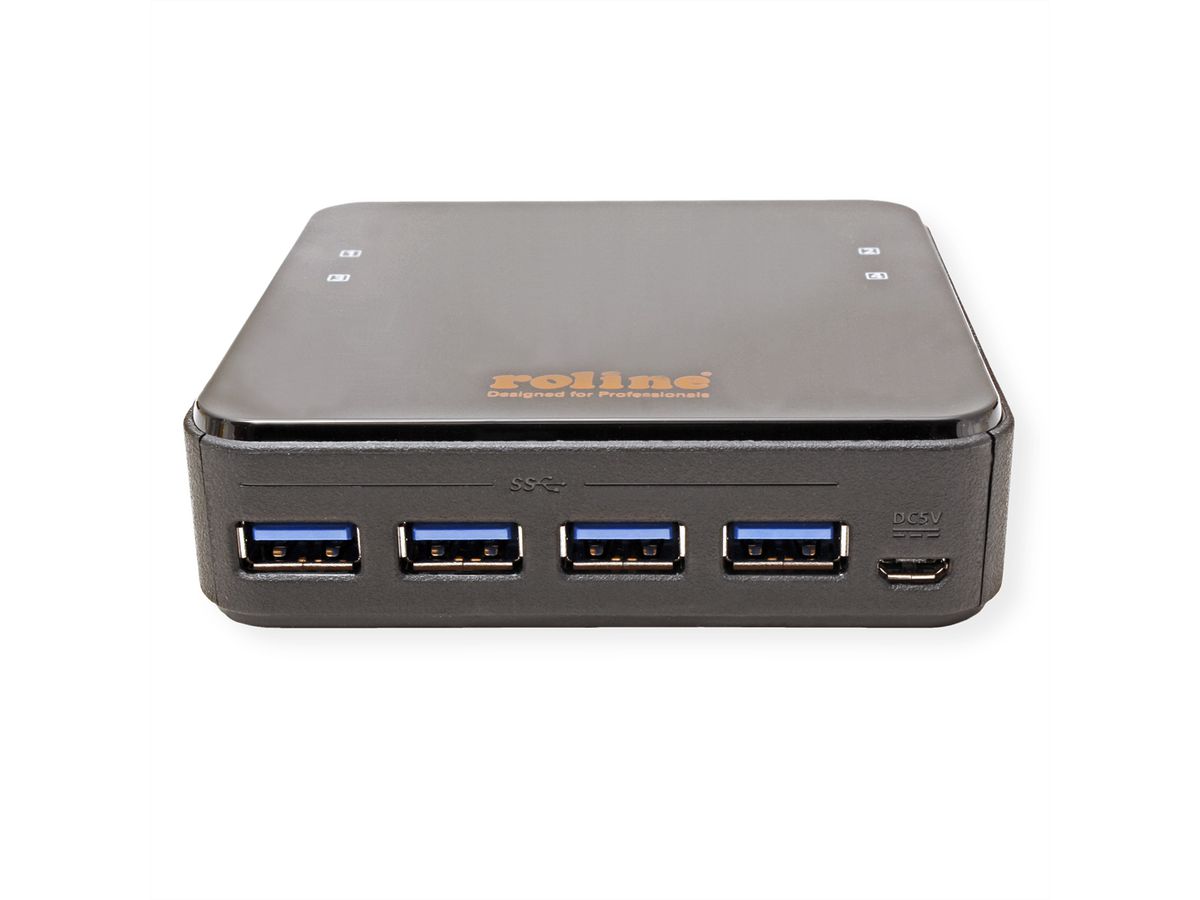 ROLINE USB 3.2 Gen 1 Switch, 4 PC, 4x USB 3.2 Gen 1 Ports