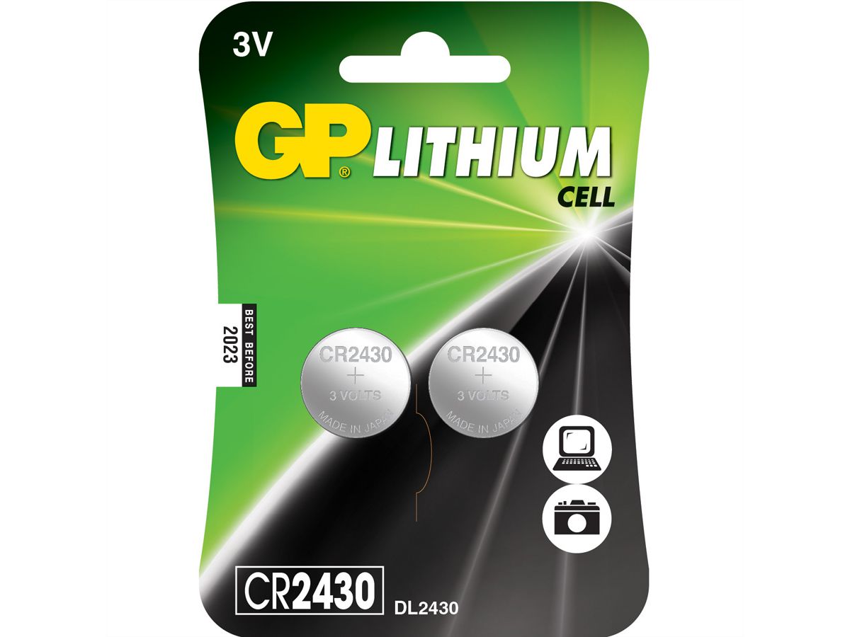 GP Batteries Knopfzelle CR2430, 3V, 2Stk., Lithium