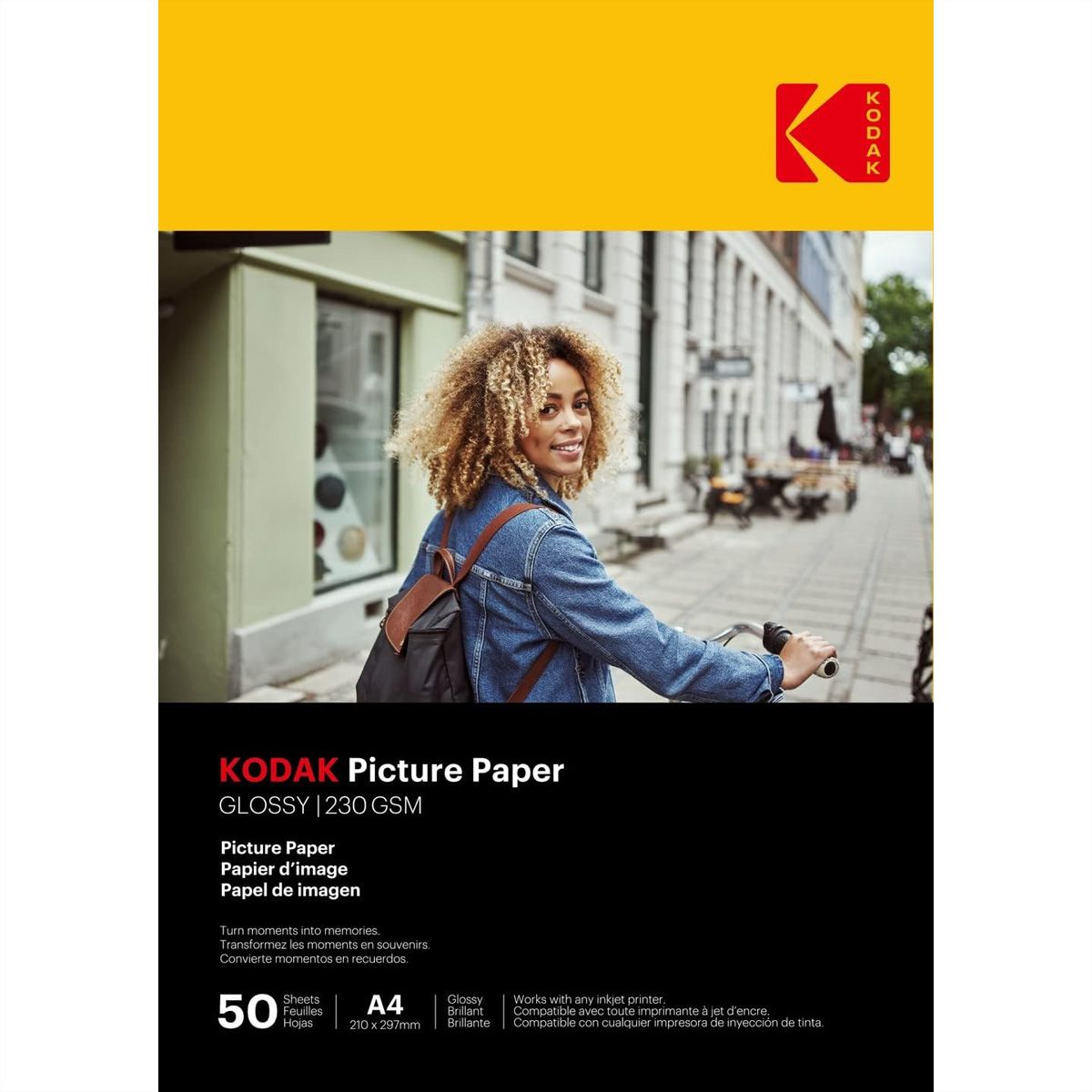 Kodak Fotopapier - 50 Blatt A4, 230g/qm, 21cm x 29.7cm, Hochlglanz