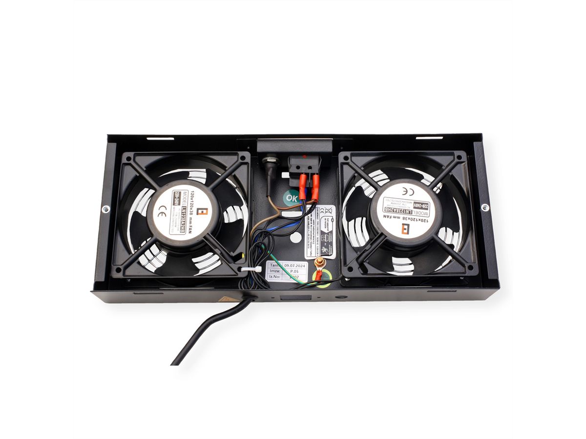 ROLINE Lüftereinheit 2 Lüfter, für 19-Zoll Wandgehäuse schwarz