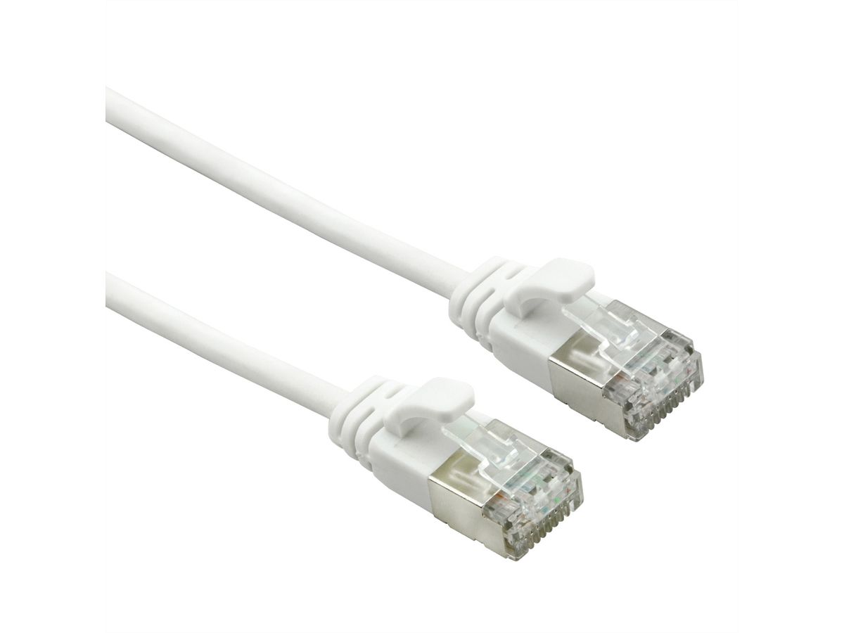 ROLINE Câble Data Center U/FTP Cat.7, avec connecteurs RJ45, 500 MHz (Classe EA), LSOH, slim, blanc, 5 m