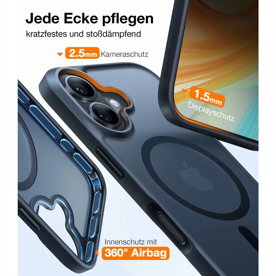 Torras Guardian Case, iPhone 16, MagSafe, noir