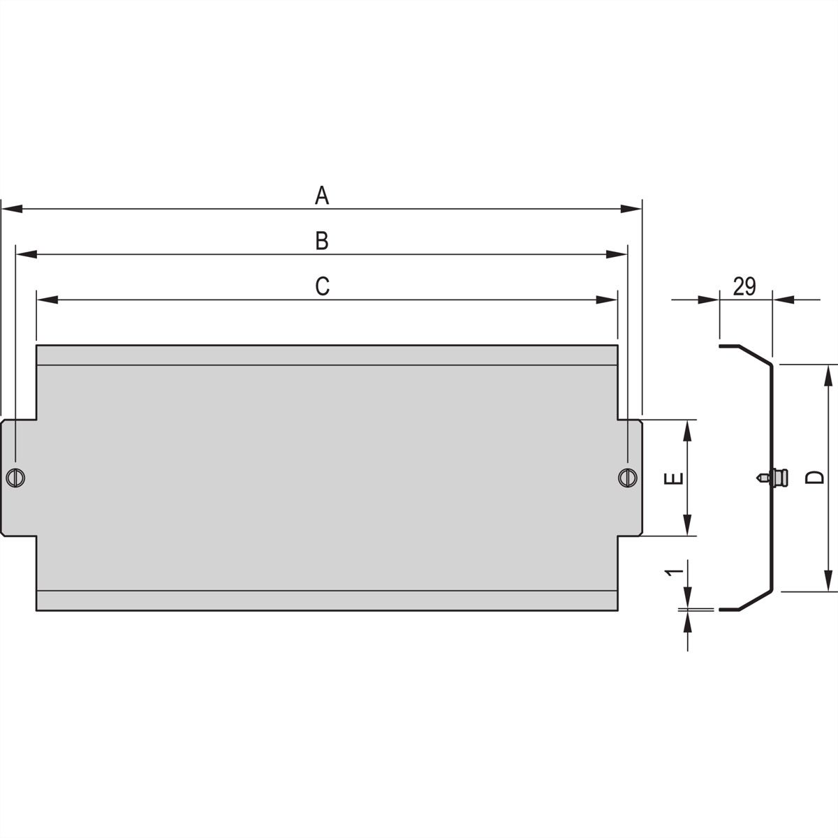 SCHROFF PropacPRO Capot arrière, 3 U, 42 HP