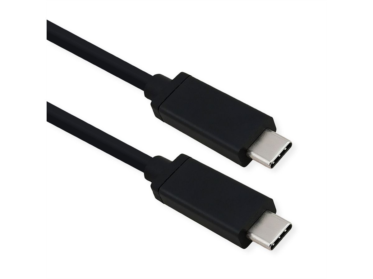 ROLINE USB4 Gen 3 Kabel, Emark, C-C, ST/ST, 40Gbit/s, 100W, schwarz, 0,8 m