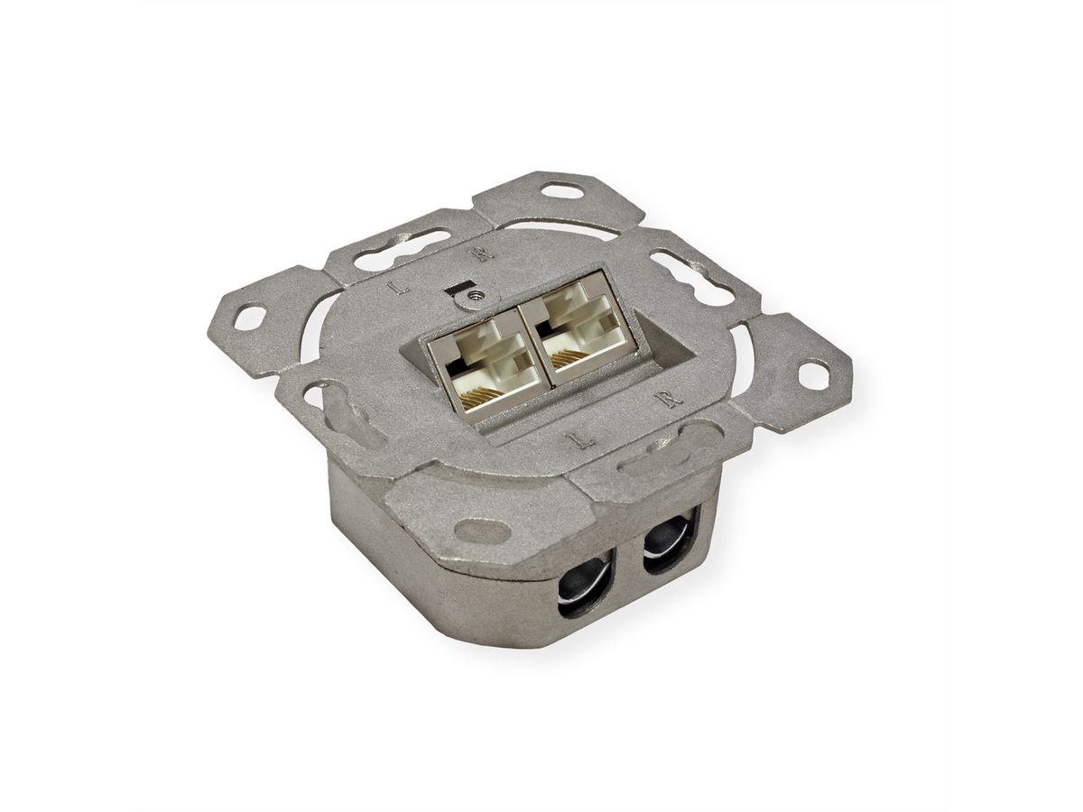 VALUE Cat.6A (Class EA) Dose, 2x STP, Unterputz, senkrecht, weiss