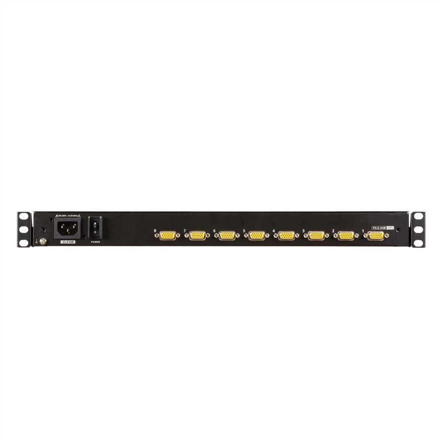 ATEN CL3116NX Commutateur KVM, 18,5" LCD, VGA, PS/2-USB, 16 ports, ES-Layout