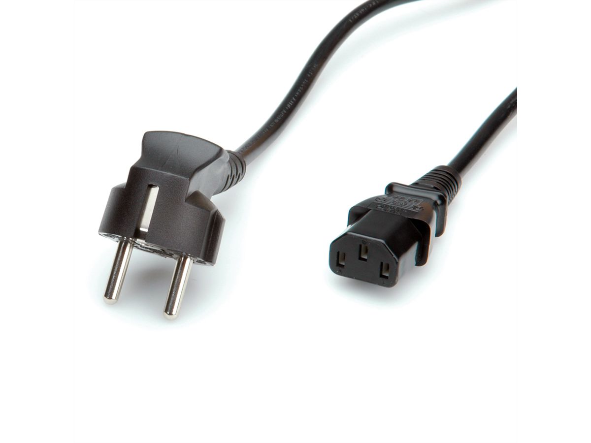 ROLINE Câble d'alimentation IEC droit, noir, 3 m