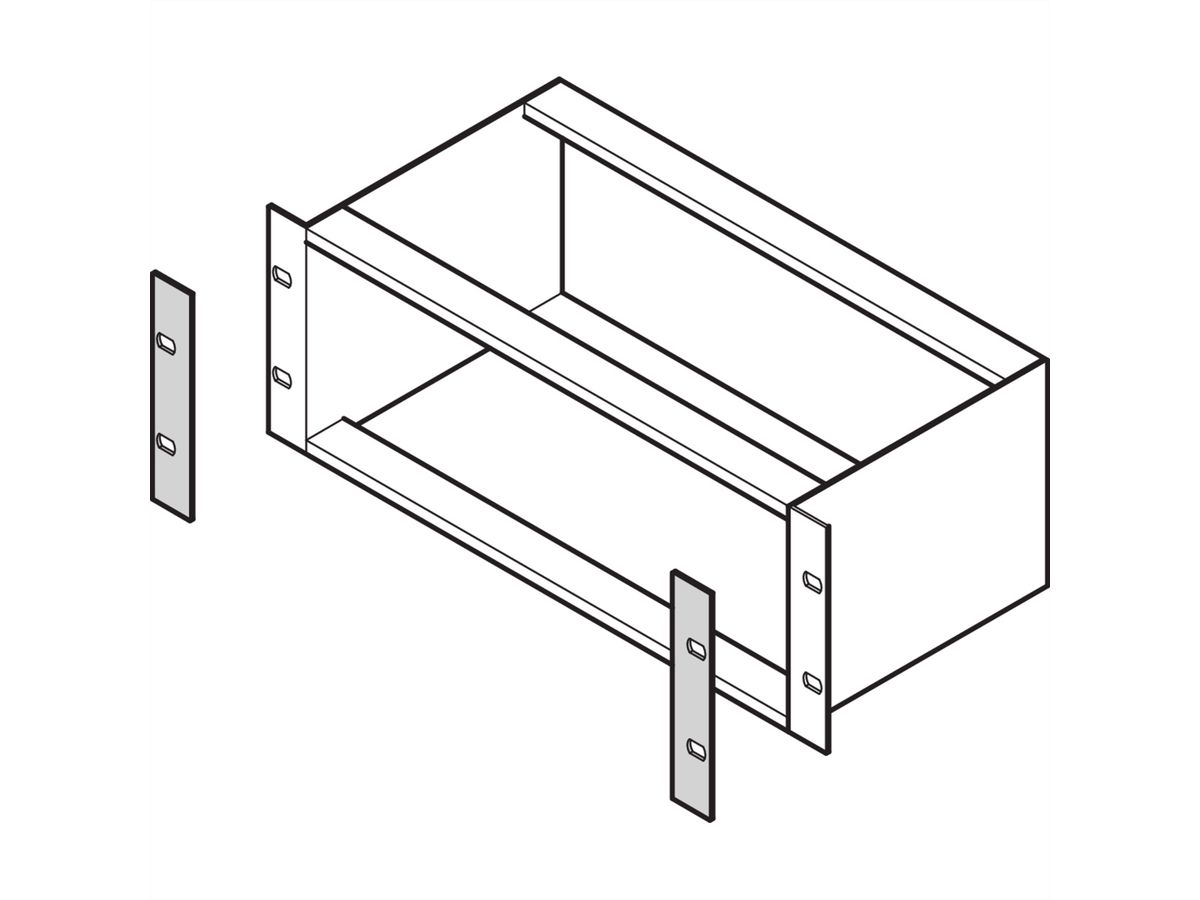 SCHROFF Deckplatten für Seitenwände Typ L - DECKPLATTE 3HE O.GRIFFL.