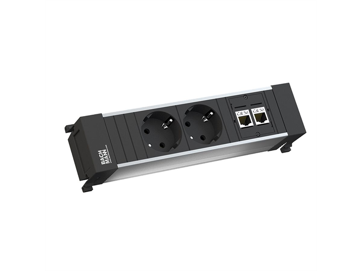 BACHMANN POWER FRAME Small 2x contact de protection 2x CAT6