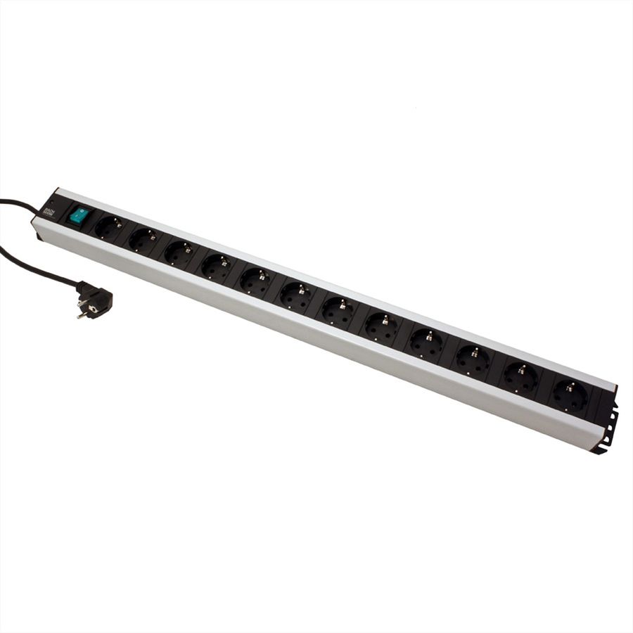BACHMANN Multiprise 12x contact de protection, interrupteur, 2 m