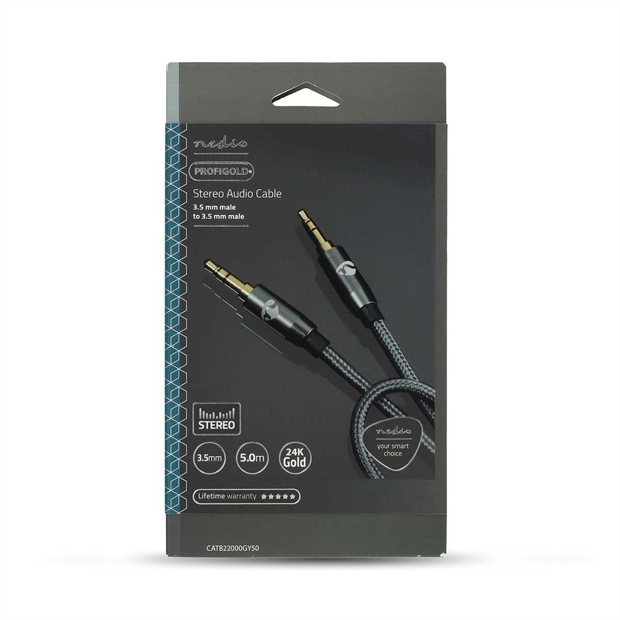 Nedis 3.5mm Verbindungskabel ST / ST, grau, 5 m