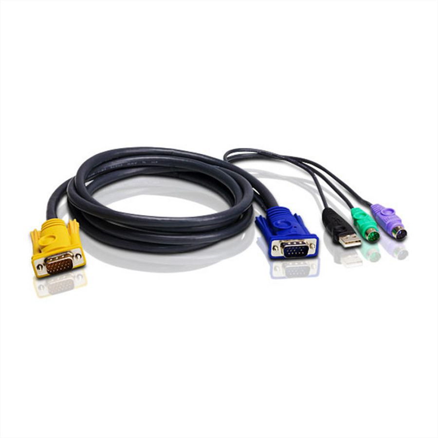 ATEN 2L-5303UP PS/2 VGA Anschlusskabel, schwarz, 3 m