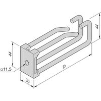 Oeillet de câble double SCHROFF, acier, 30W 115D