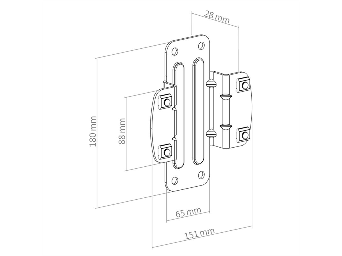 Hagor Adaptateur CPS - Rail adapter, for wall mounting, noir