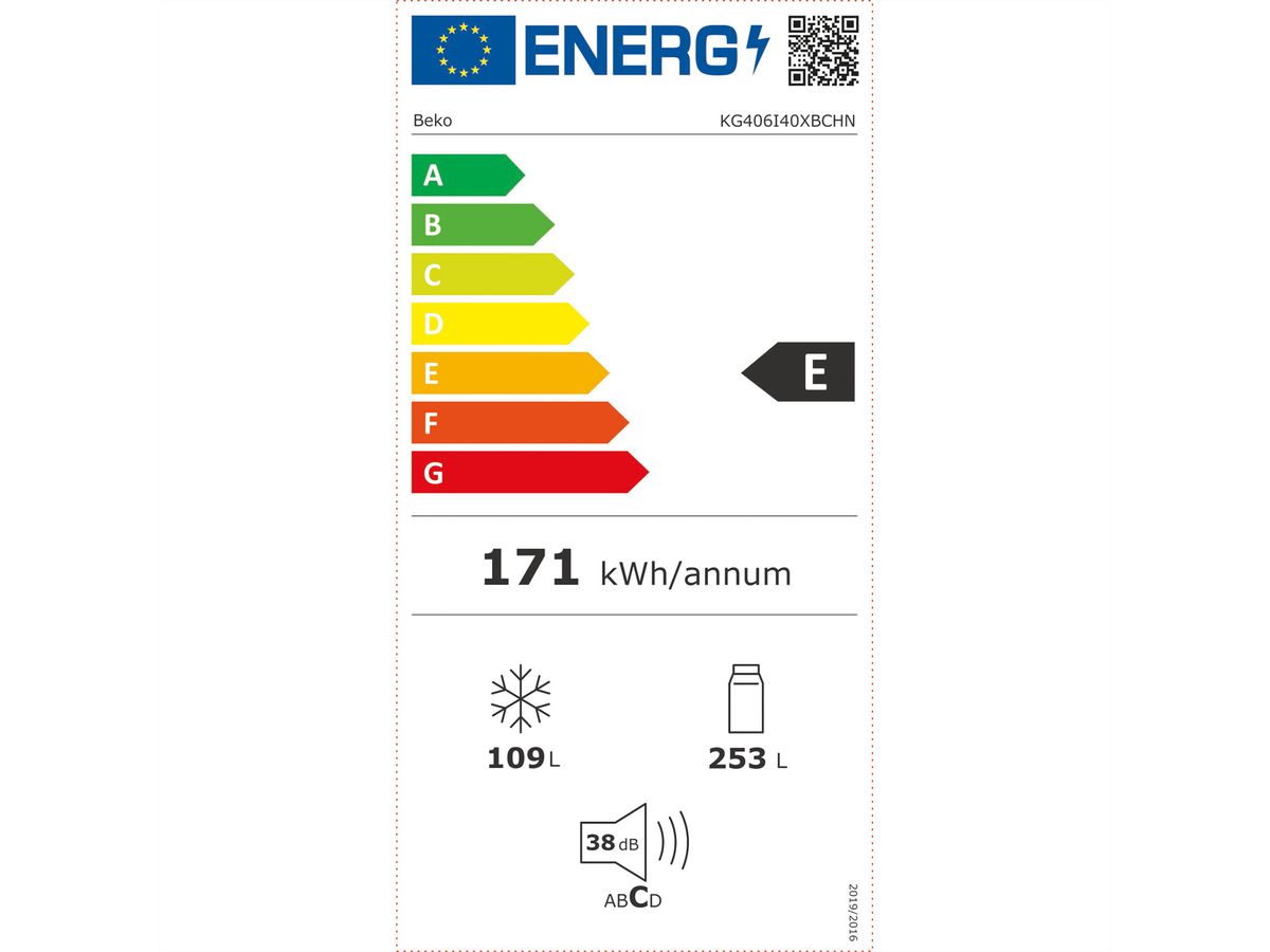 Beko Kühl-Gefrierkombination KG406I40XBC, No Frost, 362l, silber