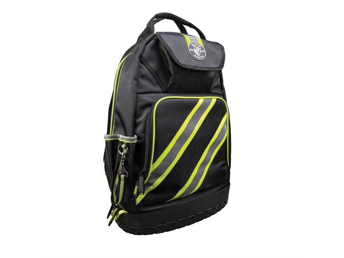 KLEIN TOOLS 55597 Tradesman Pro Rucksack, Neongelb/Schwarz mit Reflexstreifen