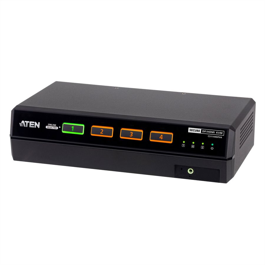 ATEN CS1144DPH4 Commutateur KVM sécurisé universel, 4 ports USB 5K DisplayPort/HDMI double écran