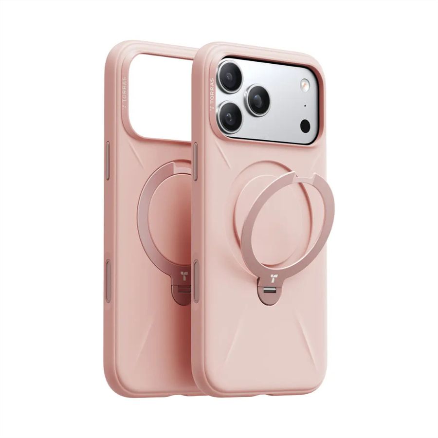 Torras Ostand Spin Softune Case, iPhone 17 Pro Max, MagSafe, rose