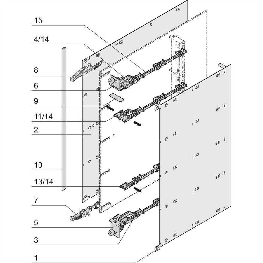 Mécanisme de support SCHROFF pour modules AdvancedMC compacts et complets, sans jambe de force