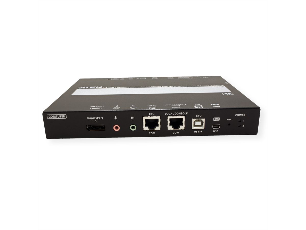 ATEN CN9950 1 Commutateur KVM DisplayPort 4K à un port sur IP accès de partage local/distant