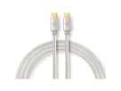 Nedis USB 2.0 Kabel, Typ C-C, ST/ST, 100W, silber, 1m
