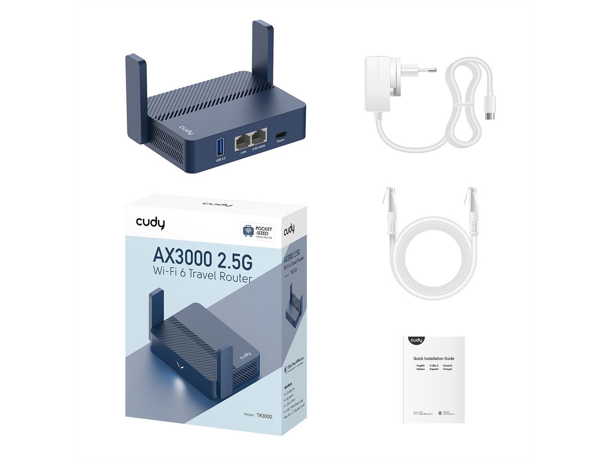 CUDY TR3000 Mini routeur VPN Wi-Fi 6