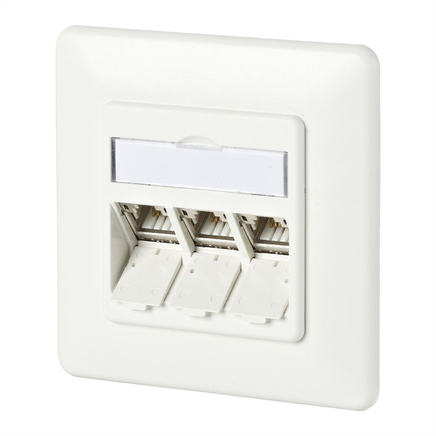METZ CONNECT C6Amodul 3 Port 180°M UP-Dose, reinweiß RAL9010