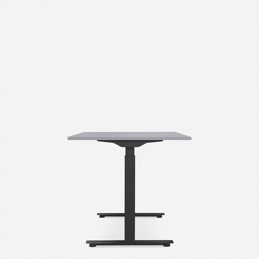 WRK21 Schreibtisch Smart 120 x 80 cm, Höhenverstellbar, Grau Uni / Schwarz