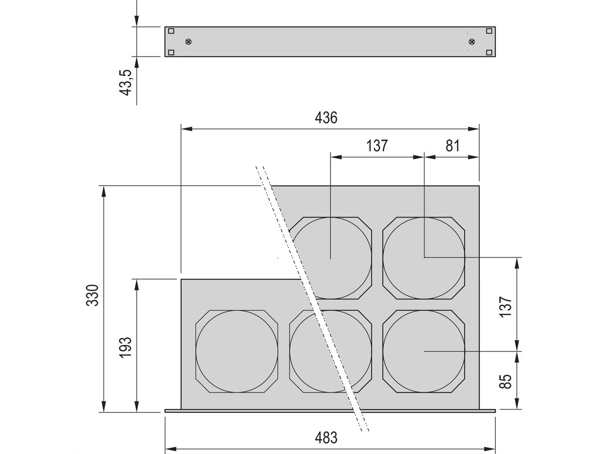 Unité de ventilation 19" SCHROFF, 1 U, 6 ventilateurs, 1 U, 24 VDC
