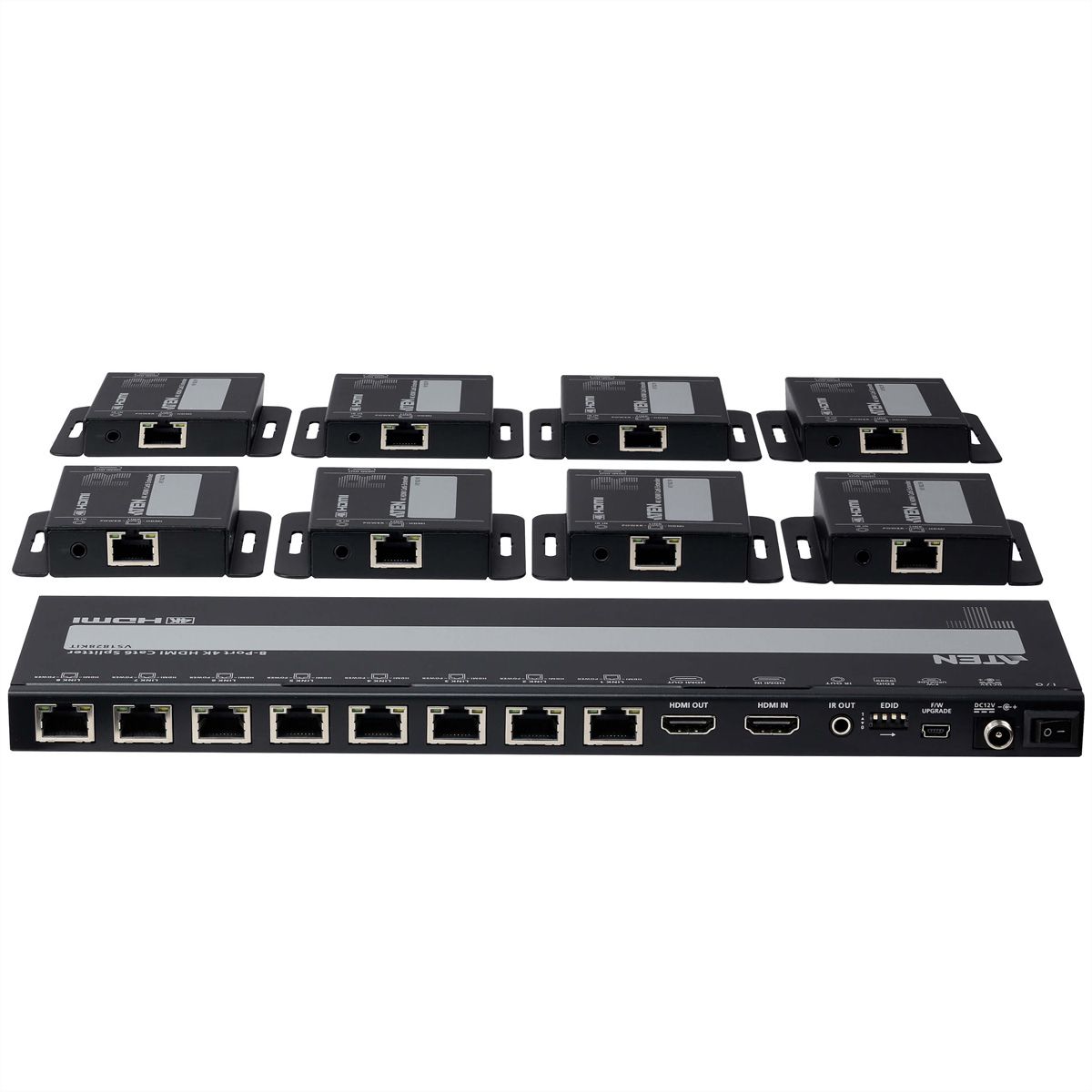ATEN VS1828KIT 8-Port 4K HDMI Cat6 Splitter mit 8 Empfänger