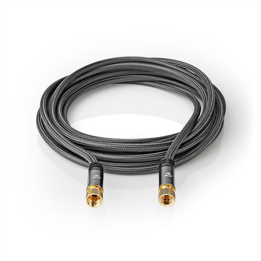Nedis Câble d'antenne et de satellite M/M, gris, 5 m