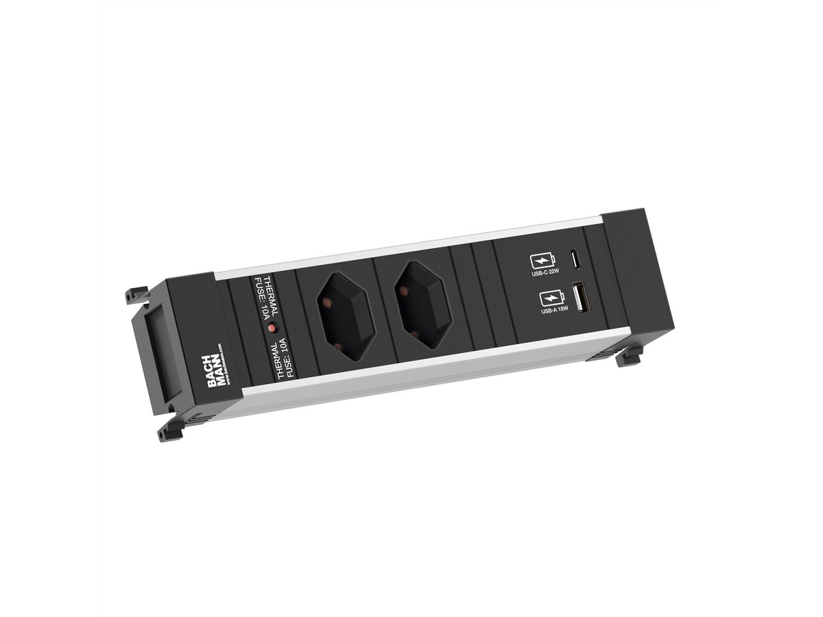 BACHMANN POWER FRAME S 2xCH, 1xUSB A&C 22W 0,2m GST18 Schweiz