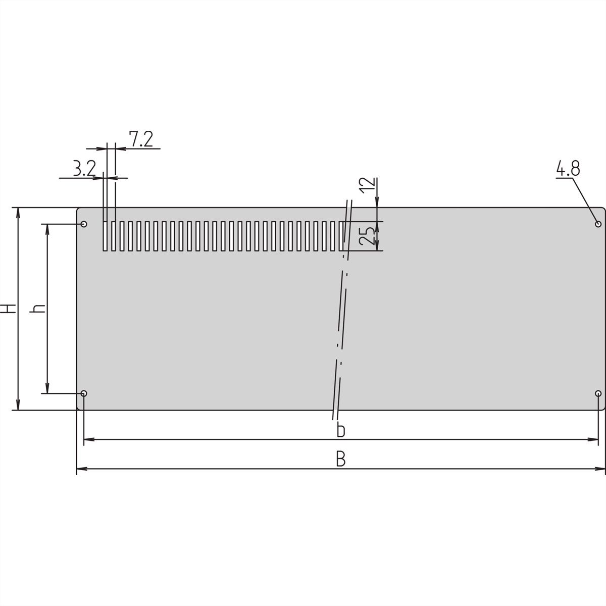 Panneau arrière CompacPRO SCHROFF avec fentes ventilées, 3 U, 28 HP