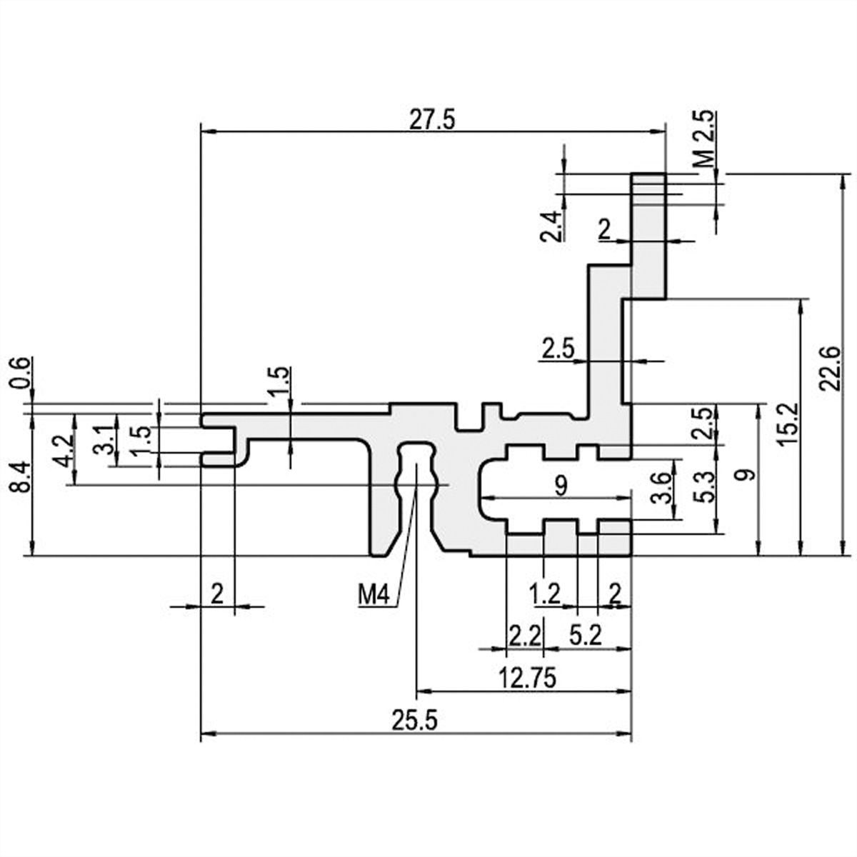 SCHROFF Typ L-MZ leicht, mit Z-Schiene - MODULSCH. HINTEN 1MT L MZ