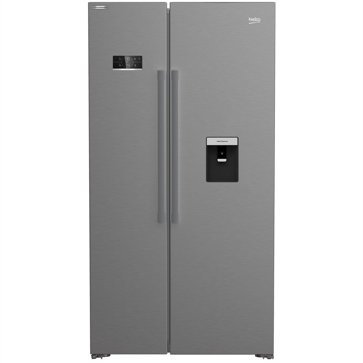 Beko Side by Side GN163242XBCHN, 554l, No Frost, silber, Wasserspender mit Tank