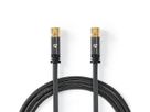 Nedis Câble d'antenne et de satellite M/M, gris, 5 m
