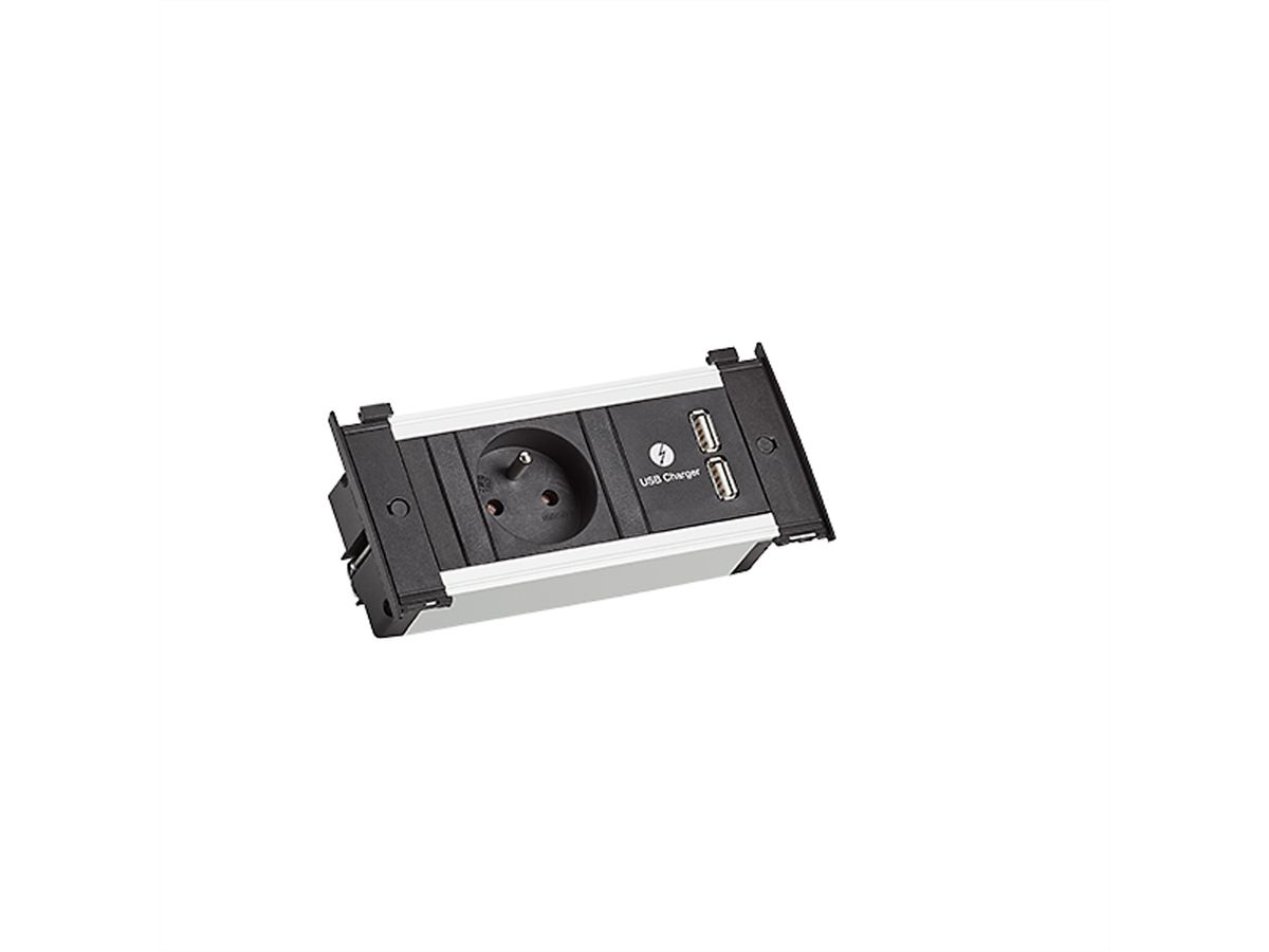 BACHMANN KAPSA XS 1xUTE 1xUSB Charger Strom 2,0m AEH CEE7/7
