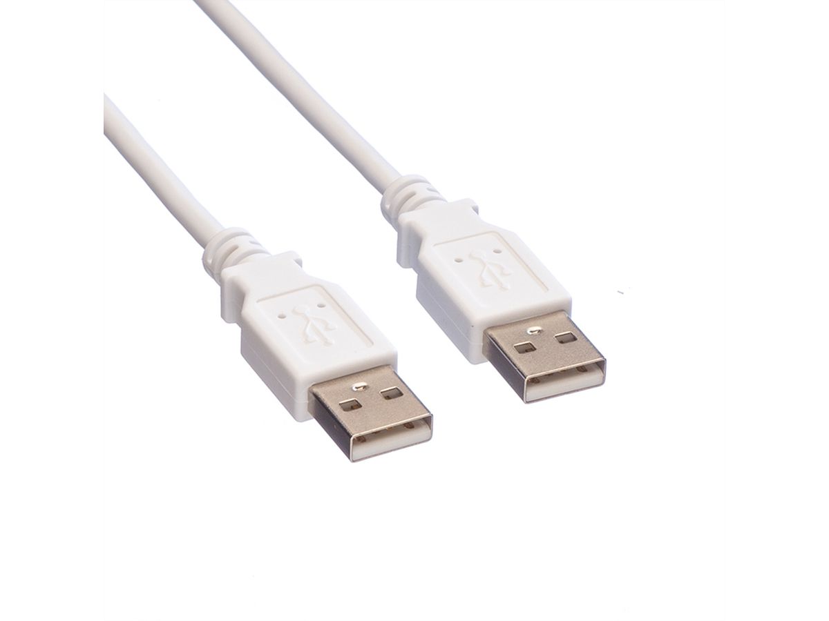 VALUE USB 2.0 Kabel, Typ A-A, weiß, 3 m