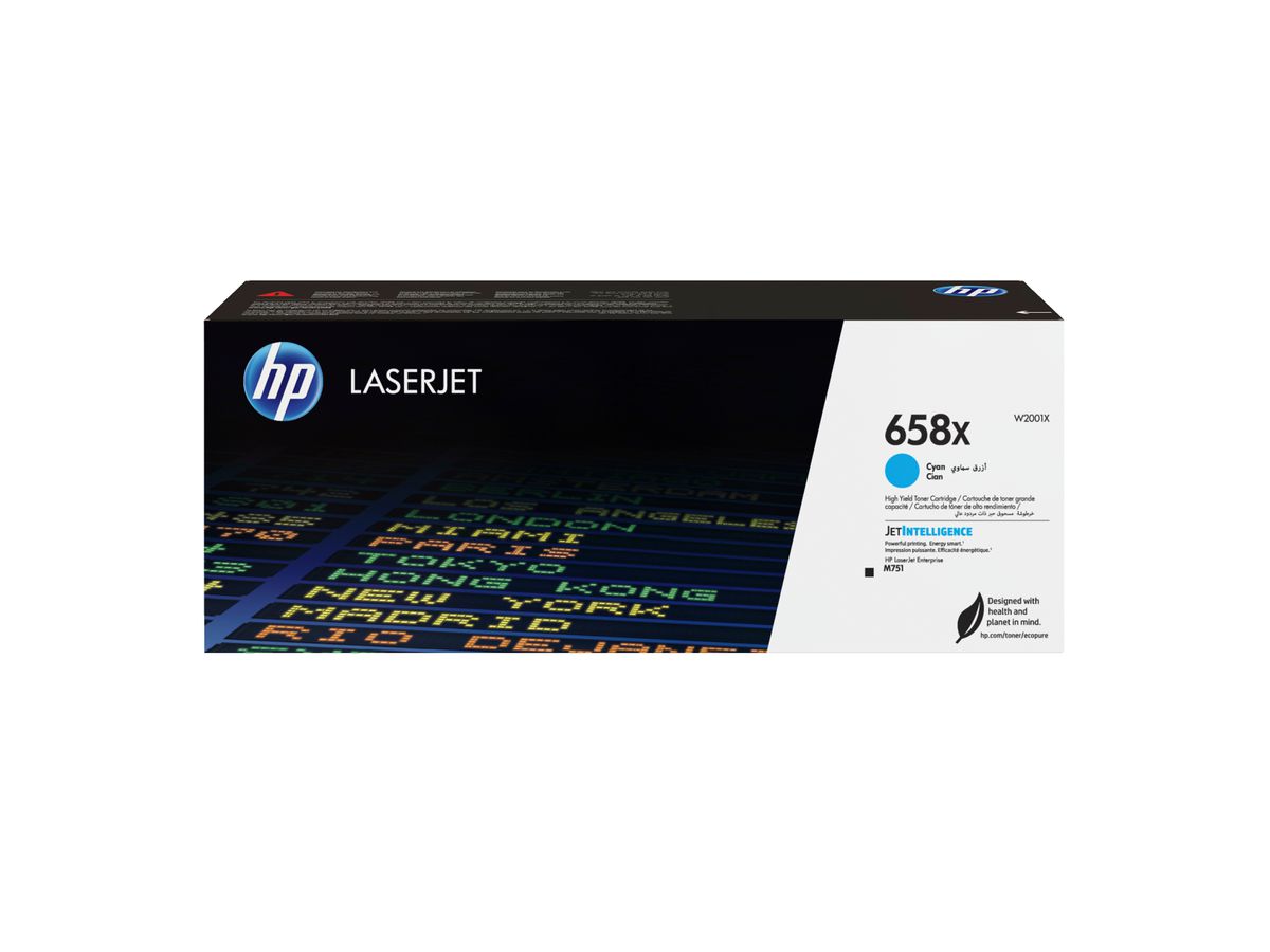 HP Toner cyan LaserJet 658X authentique grande capacité