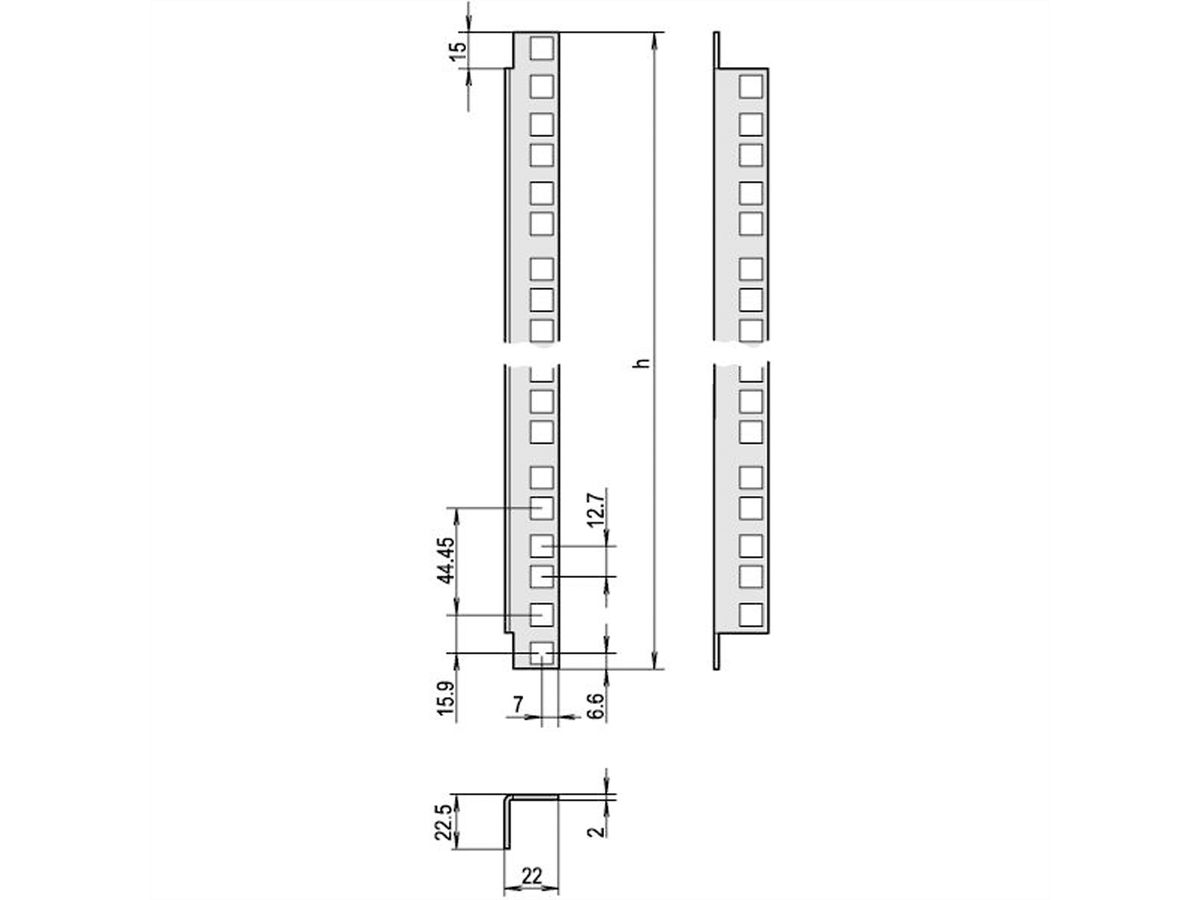 SCHROFF 19"-Profile - WINKELPROFIL SET 29HE 7021